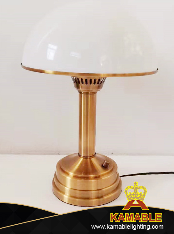Hotel Antique Style Fancy Copper Steel White Acrylic Table Lighting (KATL03-B)