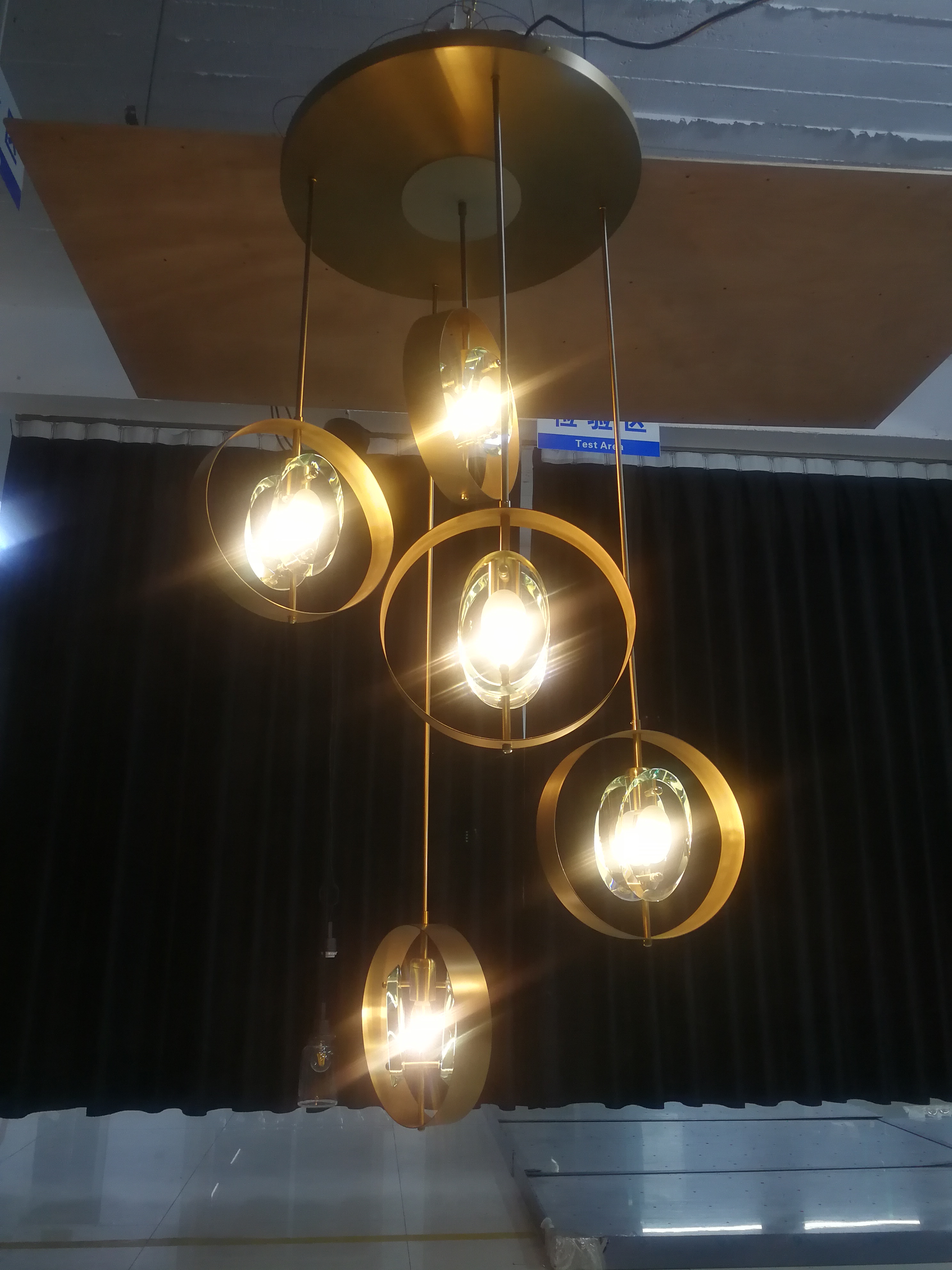 hotel decoration stainless steel glass ceiling lamp (KP06313)