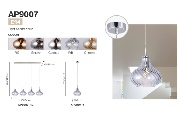 European Living room Fancy elegant pendant light (AP9007-4L)