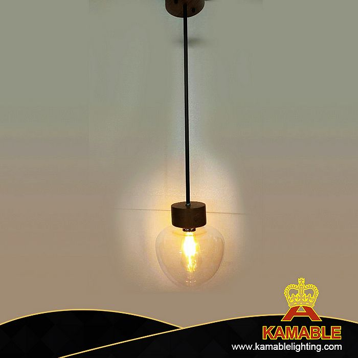 Modern glass walnut wood pendant lamp (KA688-1) 