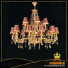 Indoor Brass Fabric Shade Elegant Chandelier(WD06150-12+6)