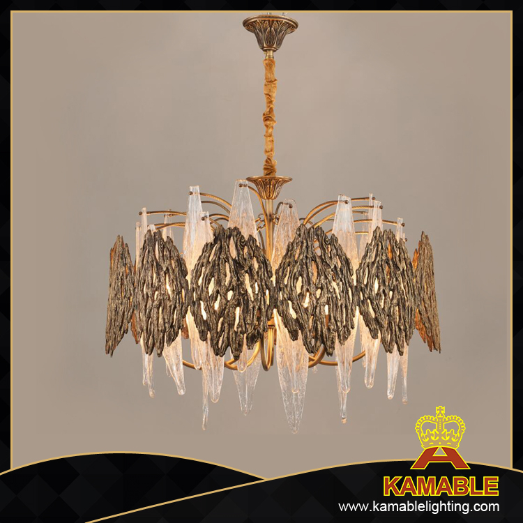 Luxury design Elegant hand-blown glass decorative copper pendant light. (GD18197P)