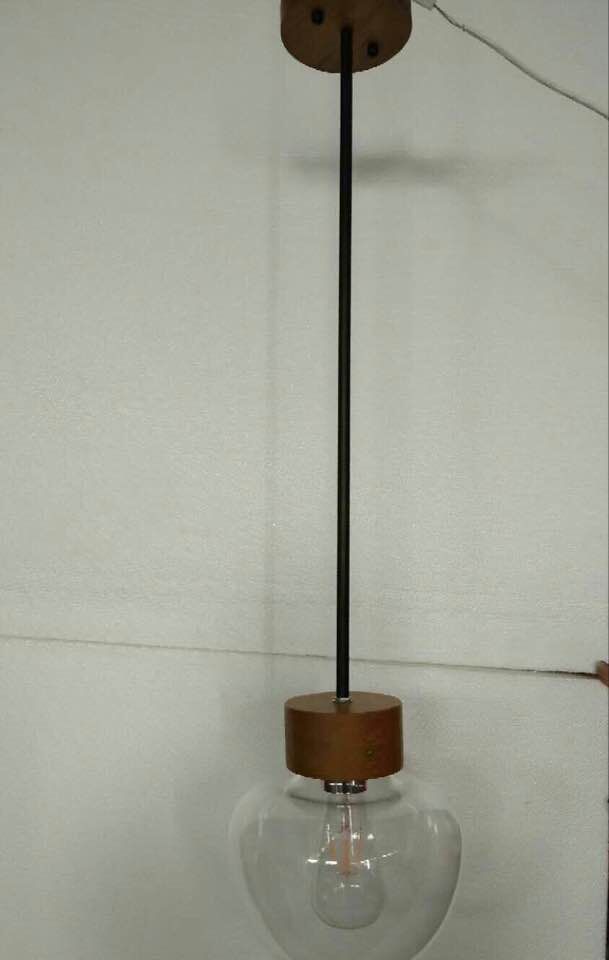Modern glass walnut wood pendant lamp (KA688-1) 