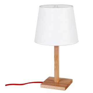 Modern cozy wooden table lighting with white lampshade (LBMT-XF)