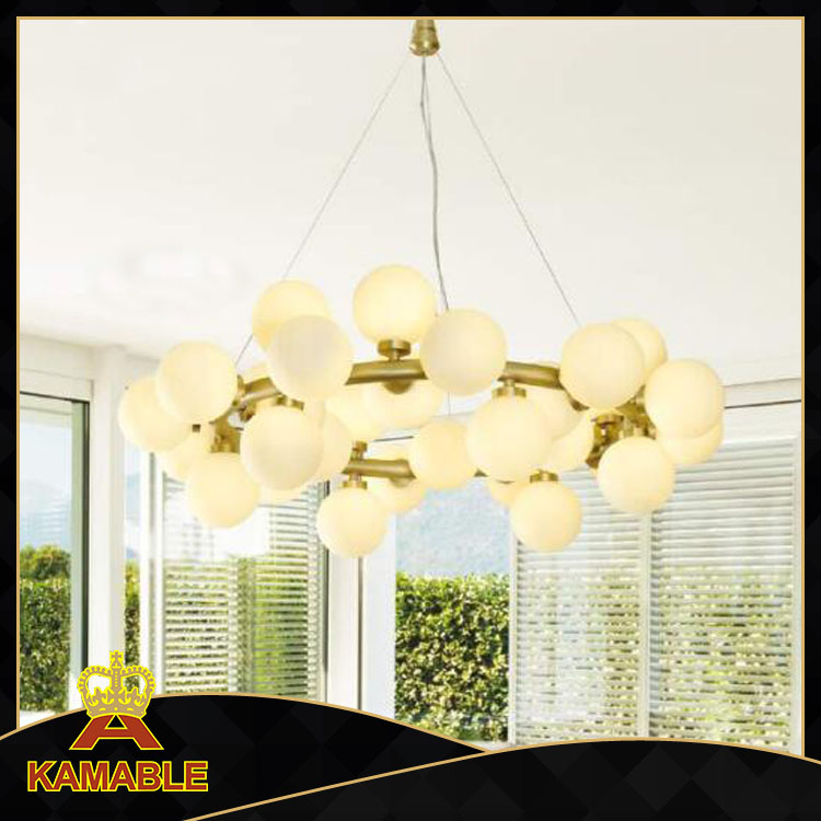 Golden Iron with Acrylic Shade Chandelier (KAP17-058)