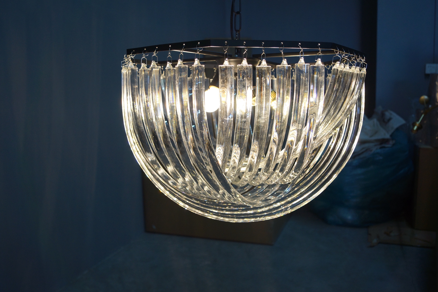 Luxury and transparent effect project crystal hotel pendant light( KR0116P-5R)