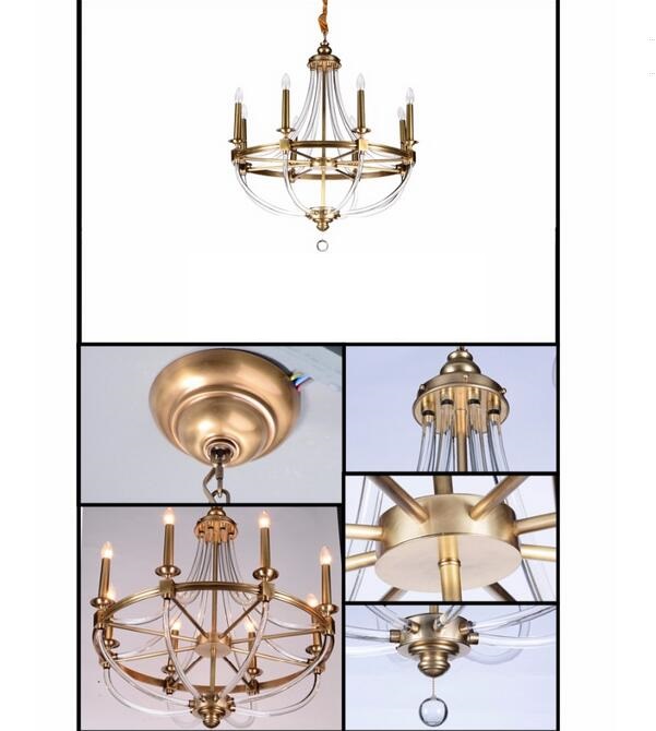 Manufacturer Living Room Brass Glass Chandelier (KA9010-6)