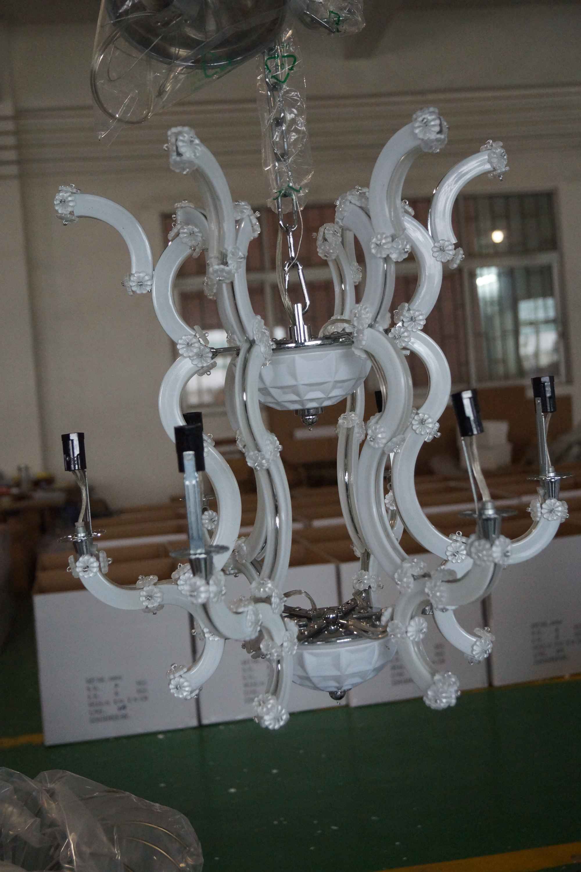 White color Crystal home chandelier(10066-6L)