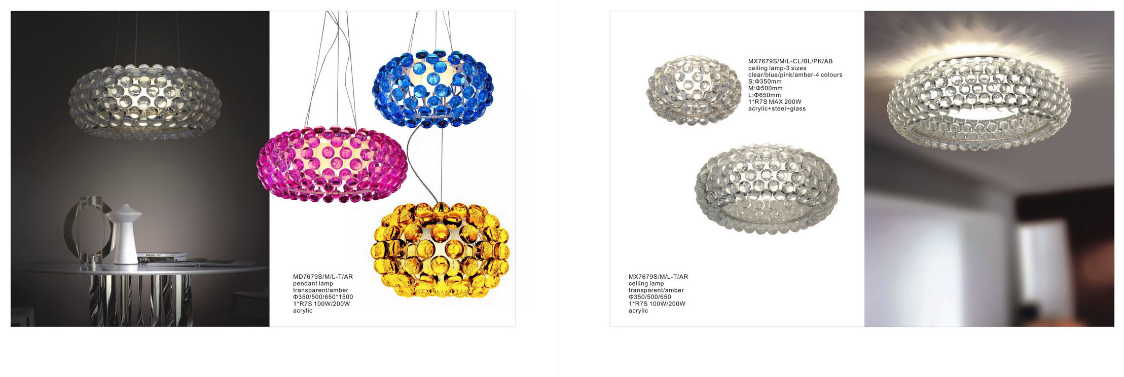 Decorative modern fashion amber glass pendant lamp (665s3 ) 