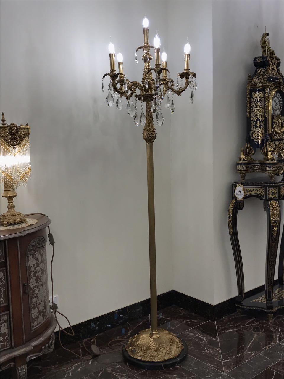 Decorative Antique Brass Floor Lamp For Hotel Living Room FL 0880 5 1 
