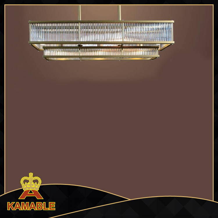 Industrial gold steel frame glass pendant light (UR3031B)