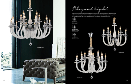 Modern Hanging pendant glass chandelier(MD9338-10+5)