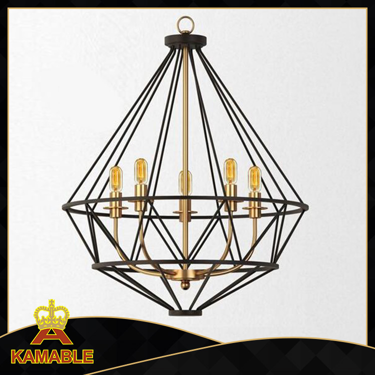 Modern diamond shape decorative hotel steel pendant lamp (KAAB041)