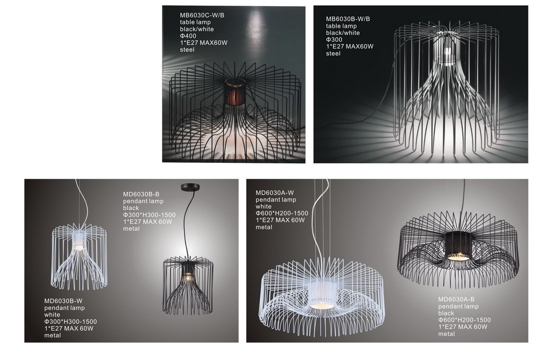Modern black steel decorative interior pendant lamps (MD6030A-B ) 