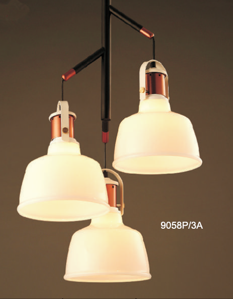 Indoor Lighting Industrial Pendant Light (9058/3LBlack)