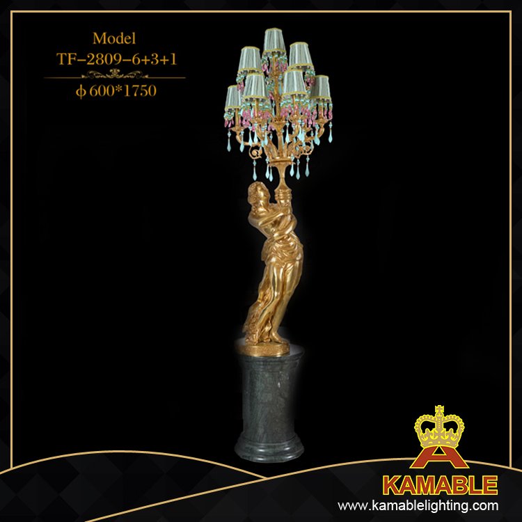 Fancy Decorative Brass Peacock Shape Indoor Floor Lamp (FL-0611-6+3+1)