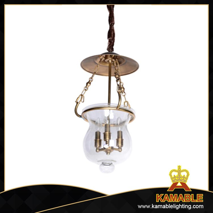 Brass with Decoration Clear Glass Shade Pendant(CH9019-3)