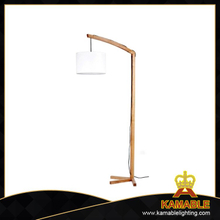 Wooden Base with Fabric Shade Modern Floor Lamp (LBMD-AFD)