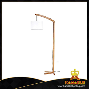 Wooden Base with Fabric Shade Modern Floor Lamp (LBMD-AFD)