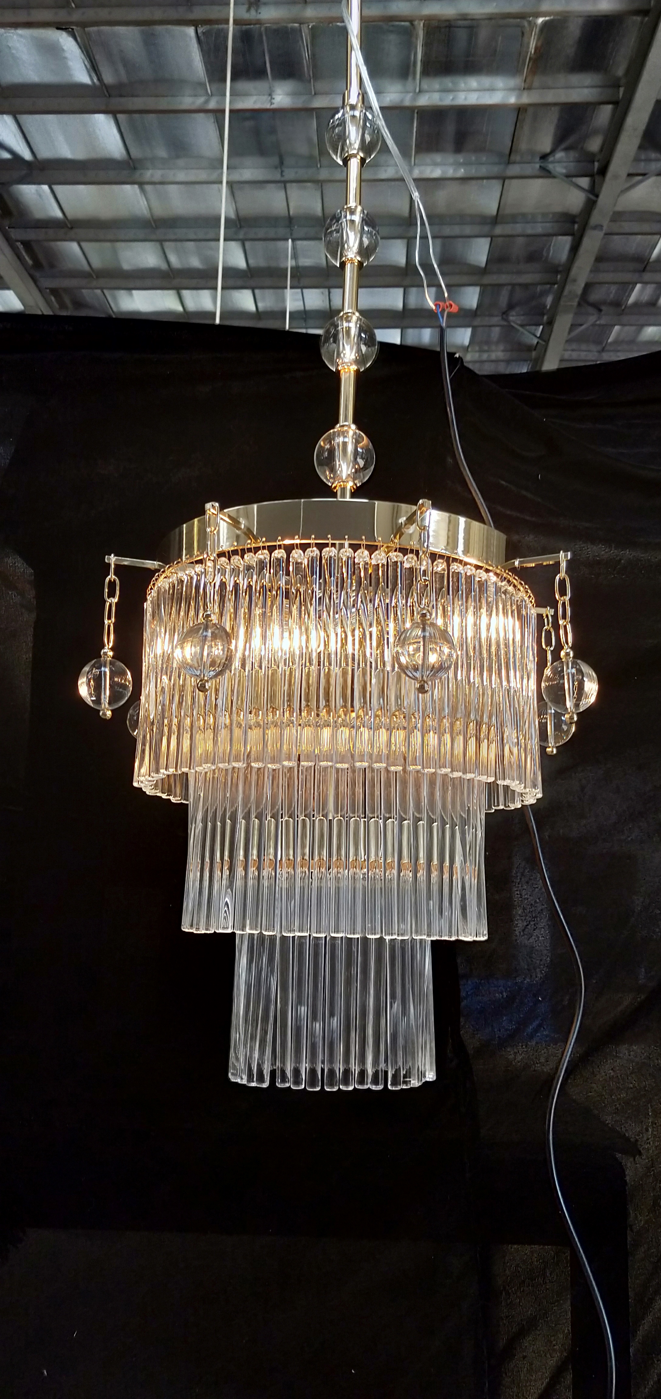 Modern style clear glass poles project chandelier (KA180888)