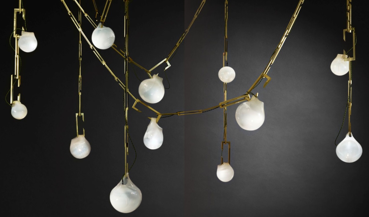 New Design Iron Glass Hanging Pendant Light (KA8324)