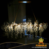 Fancy Restaurant Decorative Frosted Clear Crystal Clusters Drip Brass Chandelier (KABC01)