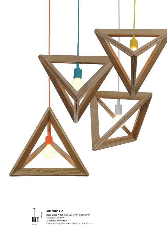 Triangular Design Decorative Indoor Wood Modern Pendant Lights(MD20014-1)