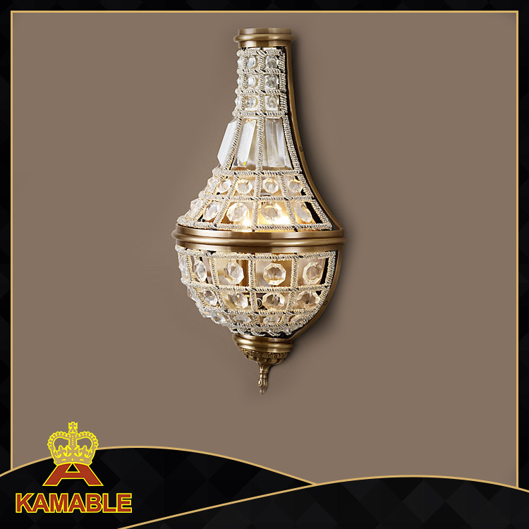 Luxury Decorative Steel Crystal Wall Lamp (KAR0107W-2)