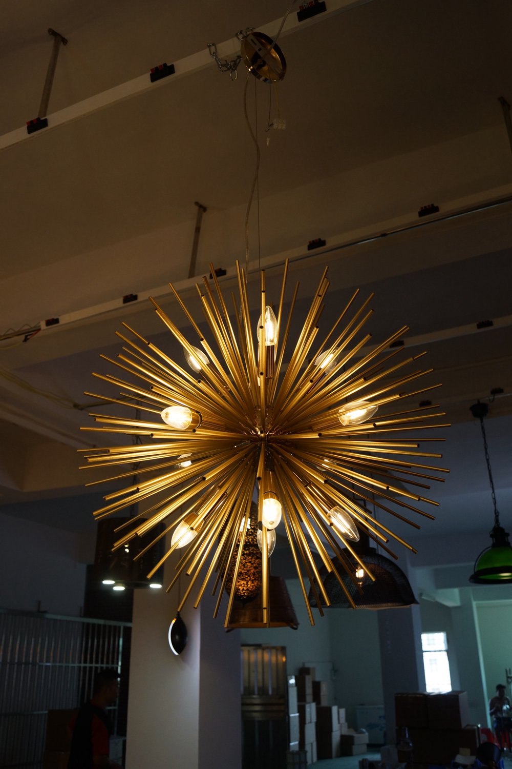 Gold color aluminum with iron pendant lamps (AT427P)