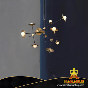 New Style Iron White Glass Bulb Ceiling Lamp (KA9256P/9)