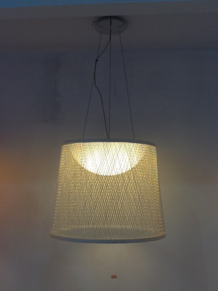 Modern Aluminium Floor Lamp White Fabric Lampshade (2158F2)