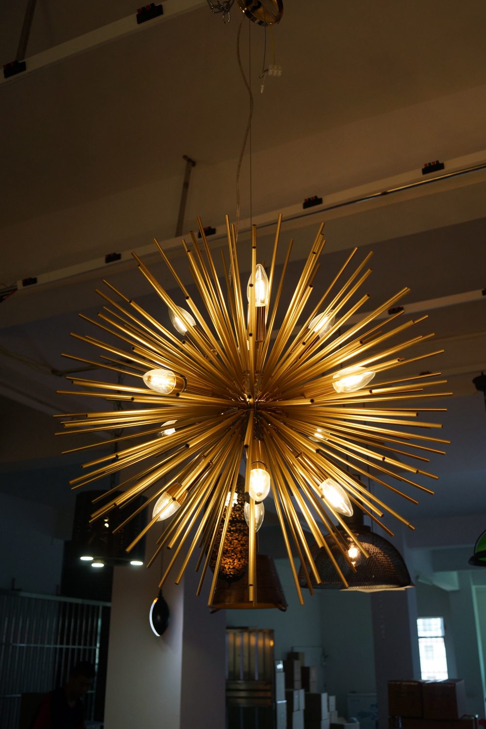 Gold color aluminum with iron pendant lamps (AT427P)