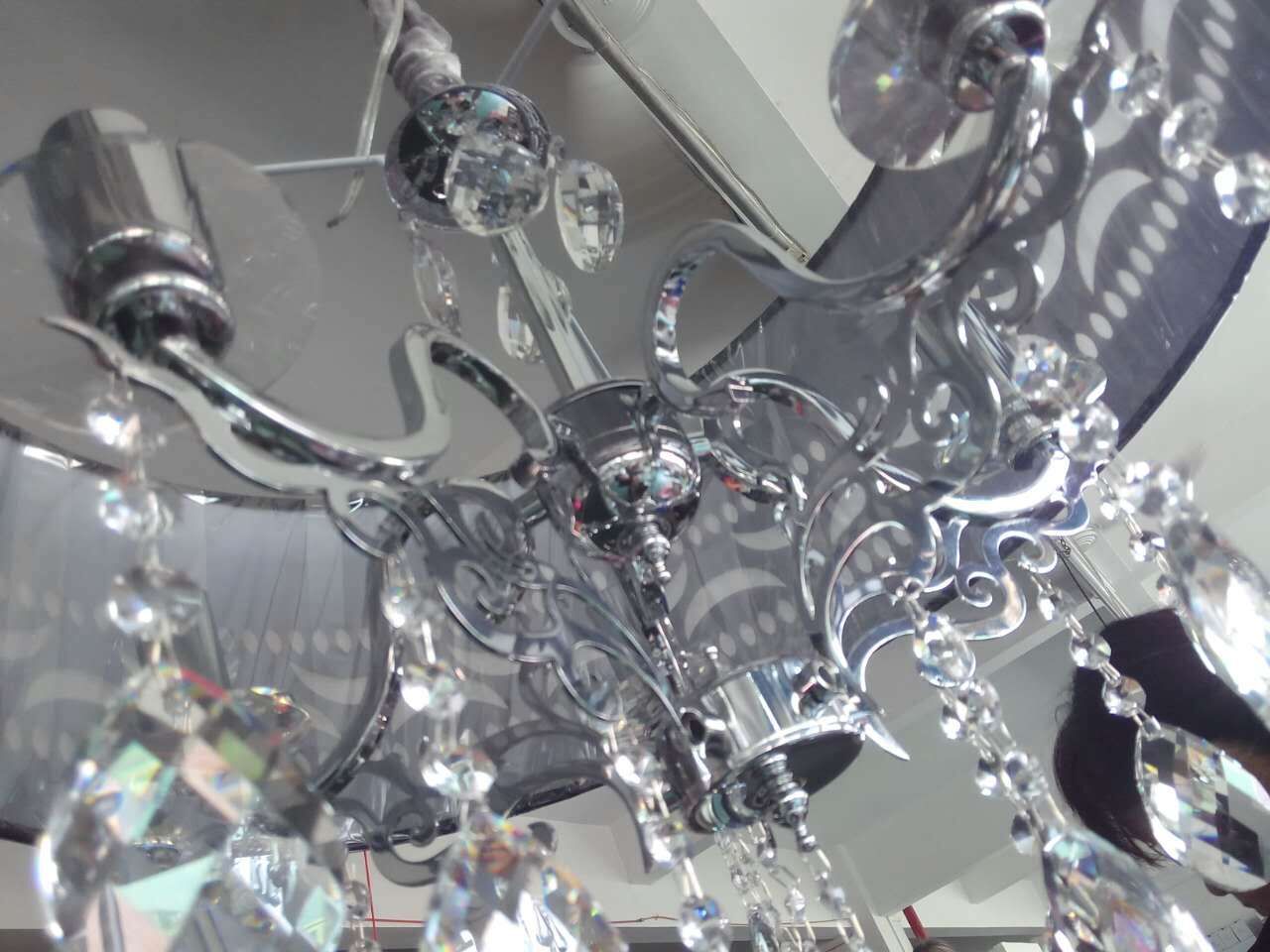 Graceful style modern hotel lobby crystal pendant lights(CL 5281/5 CR+WT )
