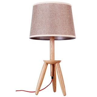 Popular natural wood base table light with lampshade (LBMT-DL)