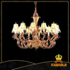 Decorative Brass Chandelier Lighting with Fabric Shade(WD1128-12)