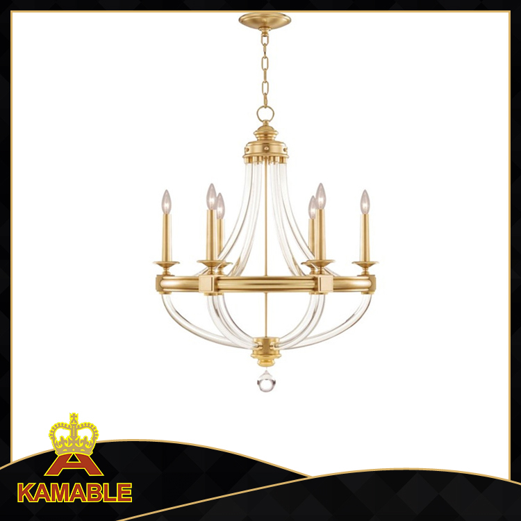 Manufacturer Living Room Brass Glass Chandelier (KA9010-6)