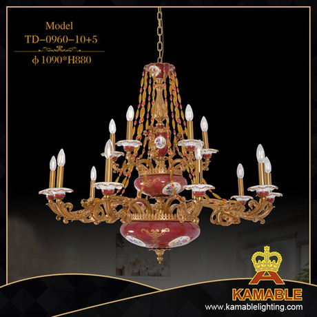 Classical Dining Room Red Decorative Pendant Light (TD-0960-10)
