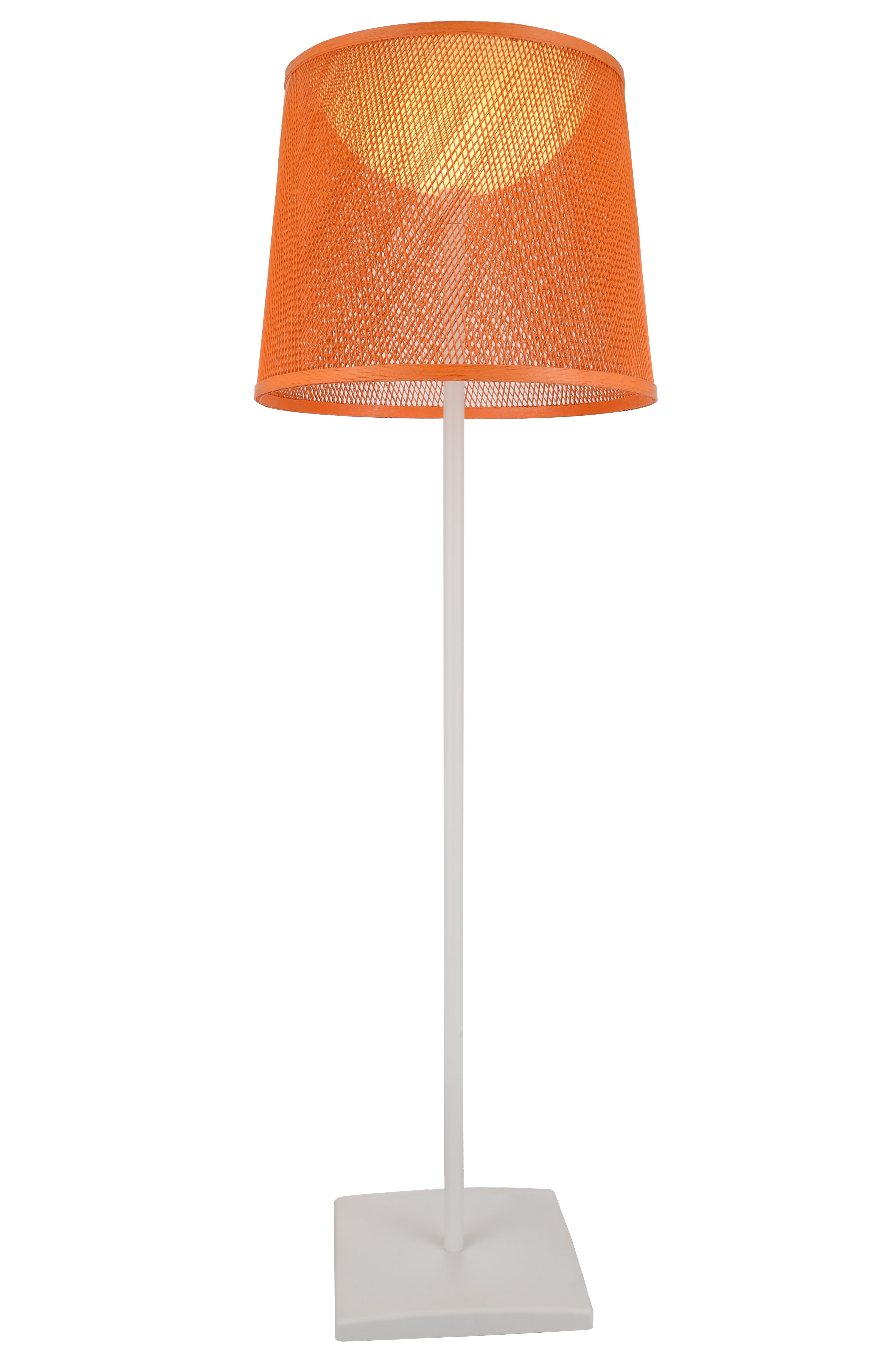 Modern Aluminium Floor Lamp White Fabric Lampshade (2158F2)
