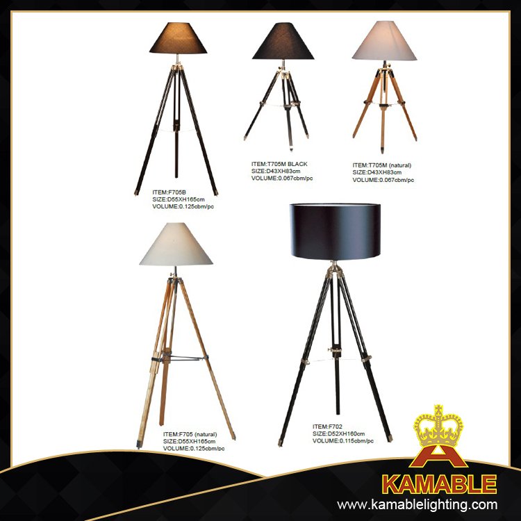 Contemporary Wood Tripod Floor Lamp (F705B)
